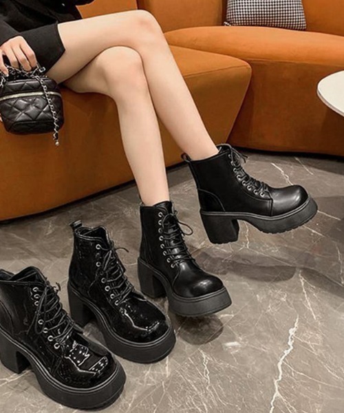 ⭐️超美品⭐️CC レースアップショートブーツ ココマーク 黒 37C ココマーク レースアップ ショート ブーツ ファブリック ブラック