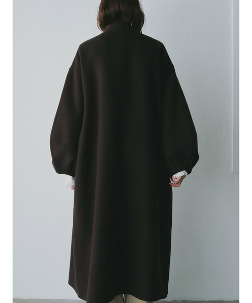 HER. ノーカラーコート コート ウールリバードルマンコート レディース