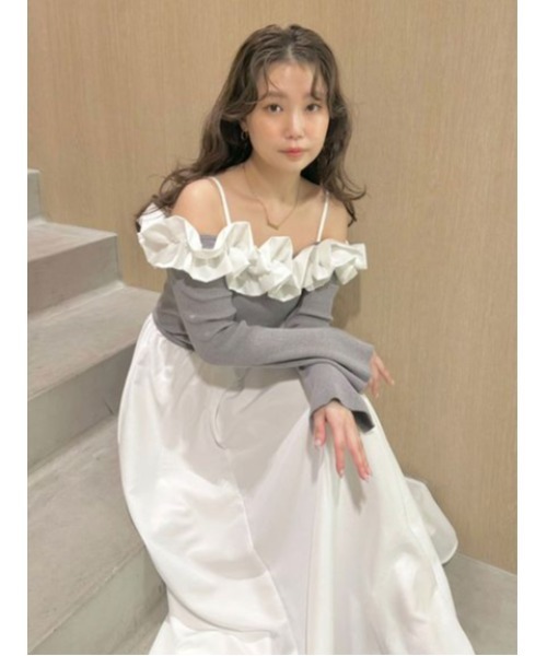 LILY BROWN（リリーブラウン） ワンピース フリルカラーニットコンビ