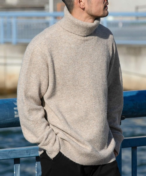 「URBAN RESEARCH ROSSO MEN」 タートルネックニット SMALL カーキ メンズ_画像2