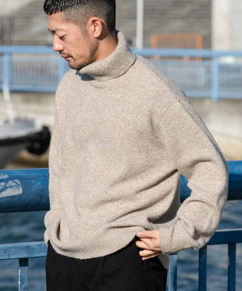 「URBAN RESEARCH ROSSO MEN」 タートルネックニット SMALL カーキ メンズ_画像5