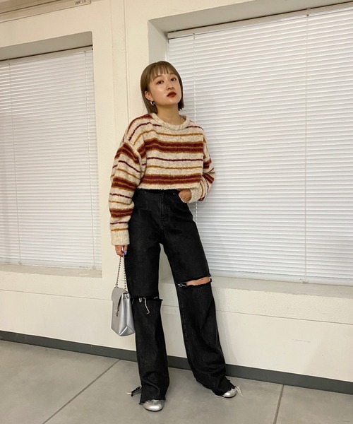 whoswhogallery ニット WHO'S WHO gallery（フーズフーギャラリー） 長袖ニット FREE ブラック