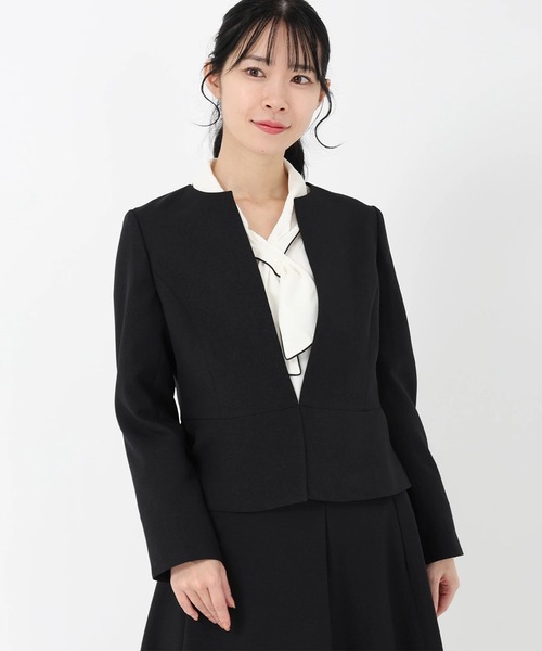 ブラックペプラムジャケット セール】[ セレモニー ] [ 低身長向けサイズ ] ペプラムジャケット
