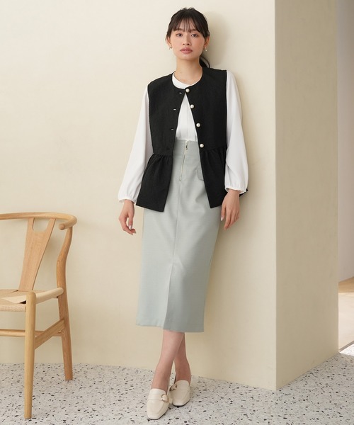 「TRUDEA」 タイトスカート MEDIUM ベージュ レディース_画像2