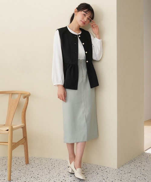 「TRUDEA」 タイトスカート MEDIUM ベージュ レディース_画像3