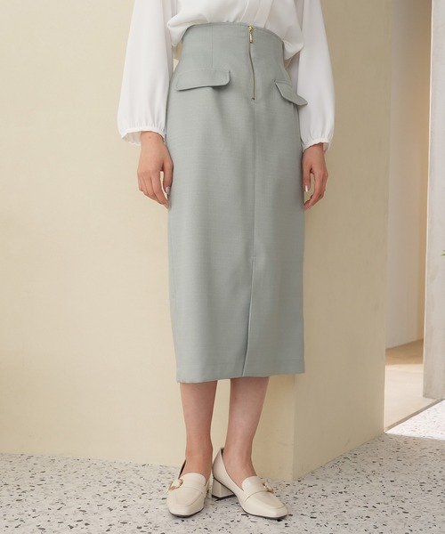 「TRUDEA」 タイトスカート MEDIUM ベージュ レディース_画像7