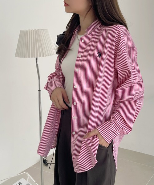 「U.S. POLO ASSN.」 長袖シャツ M ピンク レディース_画像5