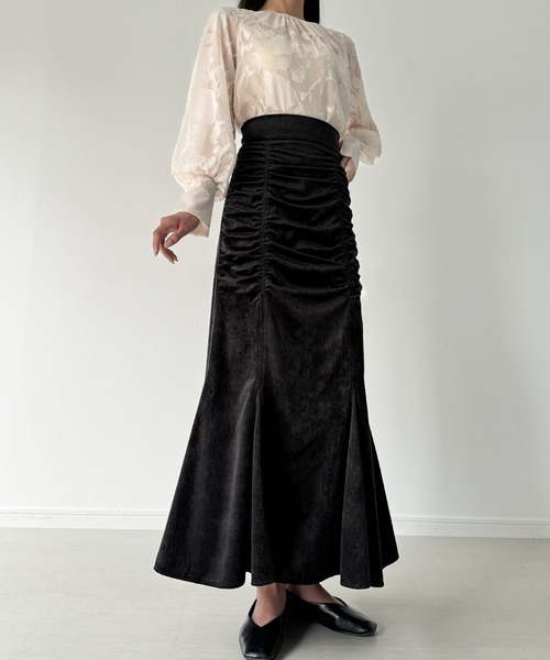 「Meiru」 ロングスカート SMALL チャコール レディース_画像7