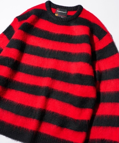 TOWNCRAFT（タウンクラフト） セーター ニット BORDER SHAGGY CREW