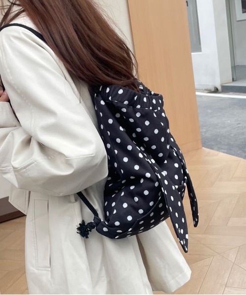 デイバック リュック Nia(ニア)/ドット柄 ウサ耳フーディー