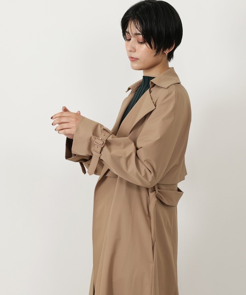 「TRUDEA」 トレンチコート LARGE ベージュ レディース_画像8