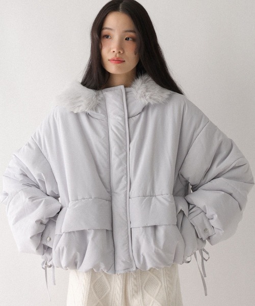 Heather（ヘザー） ブルゾン アウター ファーフードショートブルゾン