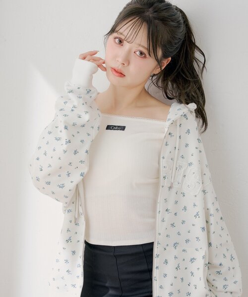 かちこ様　トップス Chico（チコ） tシャツ パターンメッシュカップ付きレースコンパクト