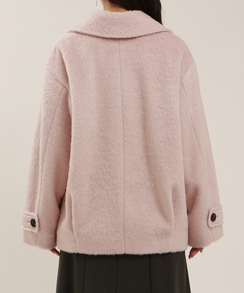 「TRUDEA」 ピーコート LARGE ピンク レディース_画像4