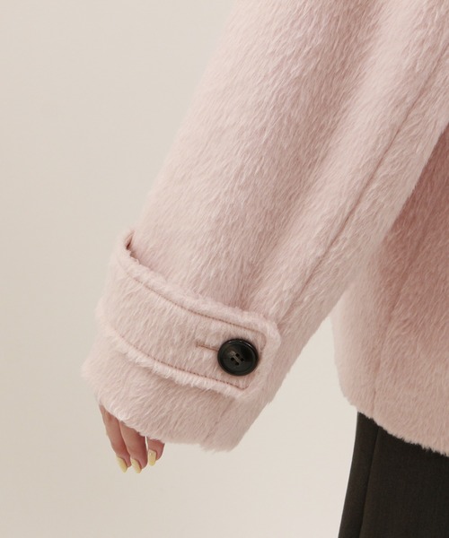 「TRUDEA」 ピーコート LARGE ピンク レディース_画像5