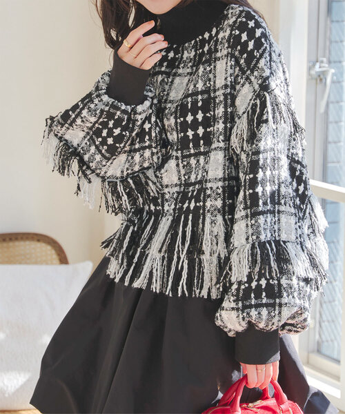 「KOBE LETTUCE」 長袖ニット M ブラウン レディース_画像3