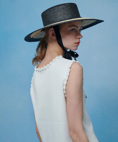ニット セーター 「LOULOU WILLOUGHBY」クロッシェフラワートリミングプルオーバー レディースの画像