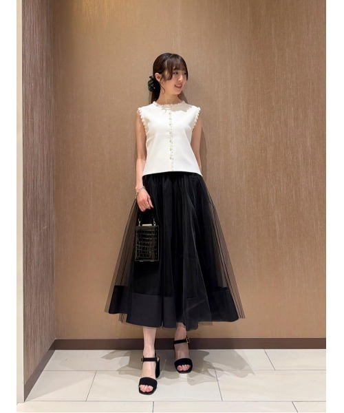 ニット セーター 「LOULOU WILLOUGHBY」クロッシェフラワートリミングプルオーバー レディースの画像