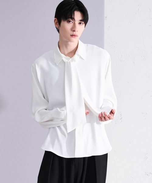 Ellno Loset（エルノロゼット） シャツ 2wayノーブルボウタイシャツ