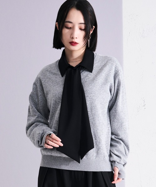 Ellno Loset（エルノロゼット） シャツ 2wayノーブルボウタイシャツ