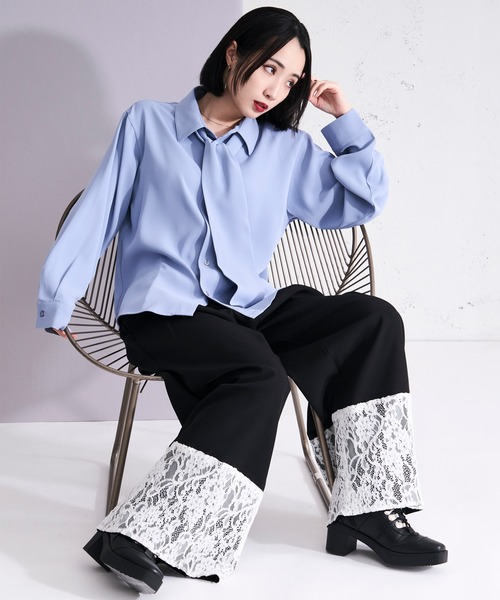 Ellno Loset（エルノロゼット） シャツ 2wayノーブルボウタイシャツ