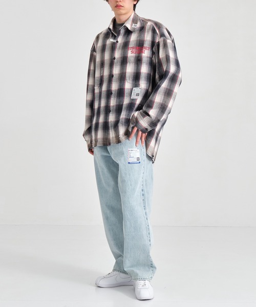 「MIHARAYASUHIRO」 長袖ネルシャツ 44 ブラウン メンズ_画像3