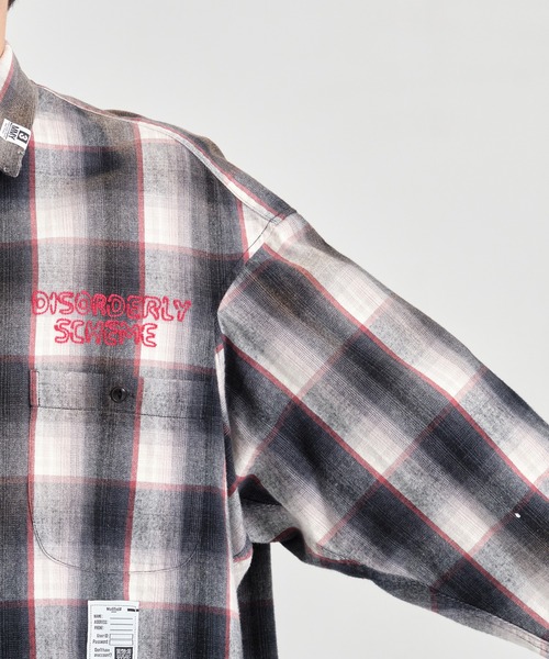 「MIHARAYASUHIRO」 長袖ネルシャツ 44 ブラウン メンズ_画像9