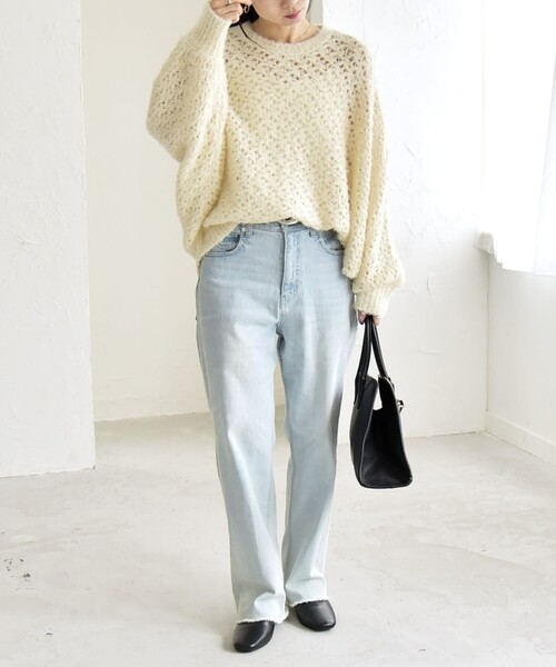 「quaranciel」 長袖ニット ONE SIZE ライトグレー レディース_画像2
