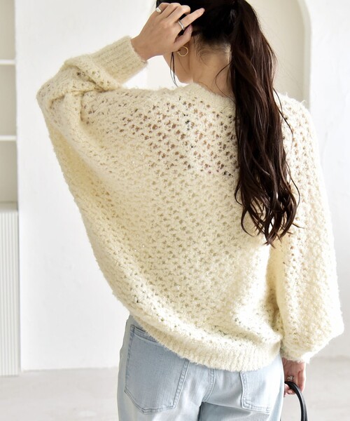 「quaranciel」 長袖ニット ONE SIZE ライトグレー レディース_画像6