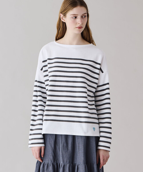 orcival オーシバル ラッセル ワイドセーラーTシャツ WOMEN 1 ORCIVAL（オーシバル） tシャツ | ラッセル ボートネック ワイド