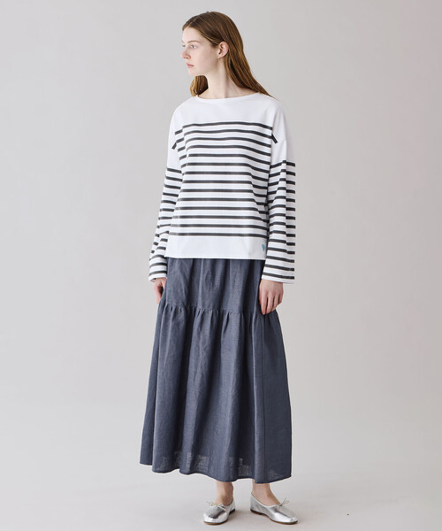 orcival オーシバル ラッセル ワイドセーラーTシャツ WOMEN 1 ORCIVAL（オーシバル） tシャツ | ラッセル ボートネック ワイド