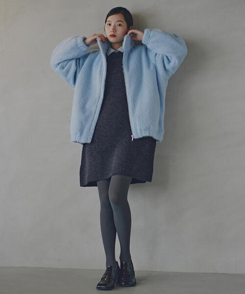 「N.（N. Natural Beauty Basic）」 ニットワンピース MEDIUM チャコールグレー レディース_画像2