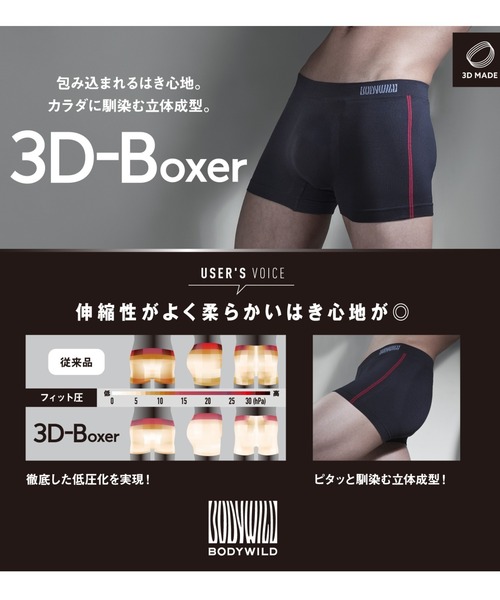 BODY WILD（ボディワイルド） ボクサーパンツ ボクサーパンツ 3D-BOXER