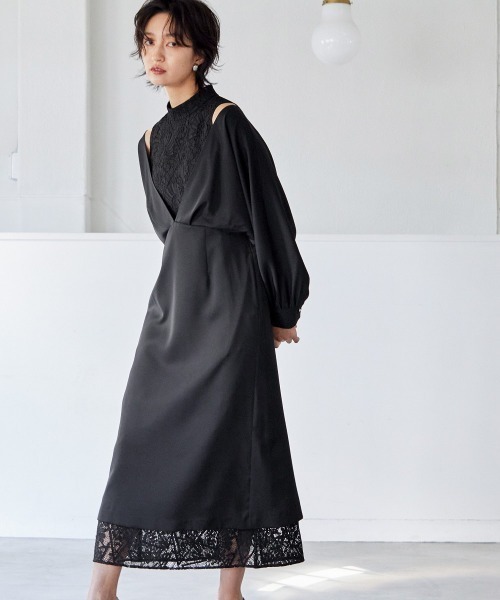 「Callarus」 ドッキングワンピース LL ブラック レディース_画像2