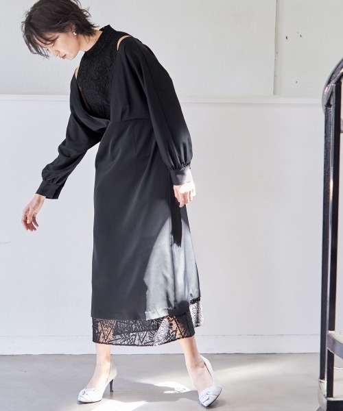 「Callarus」 ドッキングワンピース LL ブラック レディース_画像6