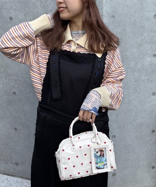 うー☺︎　ハローサンフランシスコ　レースサテンオーバーオール　ハートポケット HELLO.SANFRANCISCO（ハローサンフランシスコ） サロペット