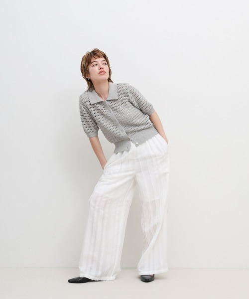 select MOCA（セレクトモカ） カーディガン 半袖 ループヤーン襟付き