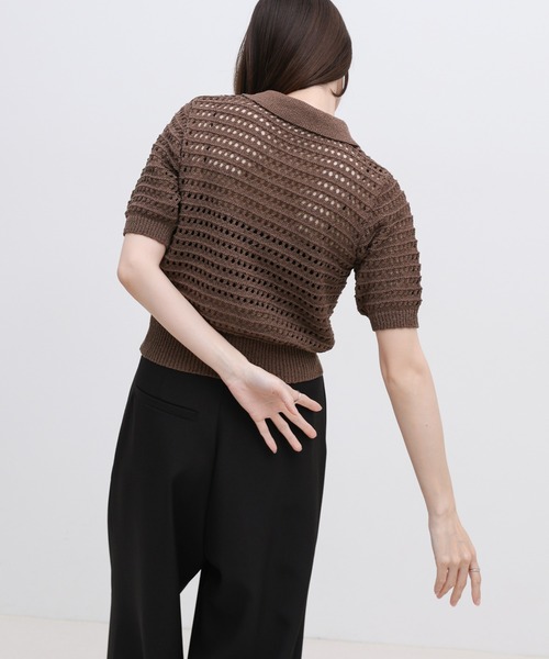 select MOCA（セレクトモカ） カーディガン 半袖 ループヤーン襟付き