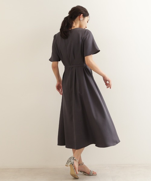 「NATURAL BEAUTY BASIC」 半袖ワンピース SMALL チャコールグレー レディース_画像4