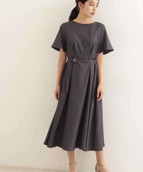 「NATURAL BEAUTY BASIC」 半袖ワンピース SMALL チャコールグレー レディース_画像8