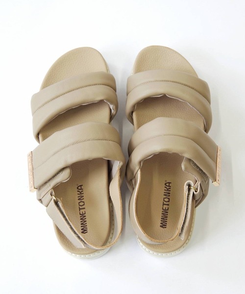 「Minnetonka」 フラットサンダル 5 シルバー レディース_画像5