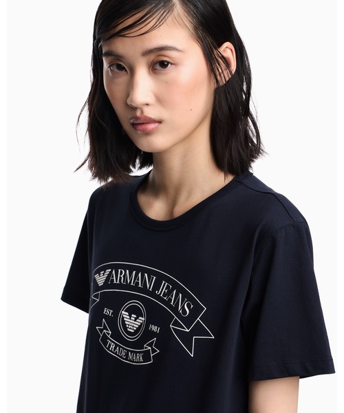 美品タグ付き エンポリオアルマーニ　ビジューTシャツ　レディース EMPORIO ARMANI (エンポリオアルマーニ) レディース Tシャツ 半袖 EA7