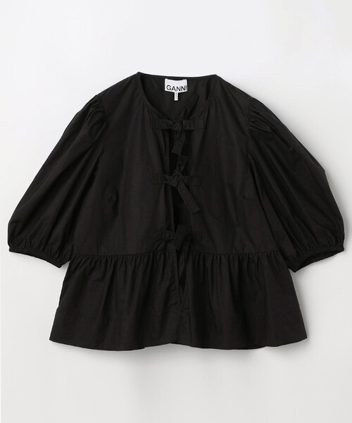 GANNI（ガニー） ブラウス シャツ Cotton Poplin Peplum Blouse