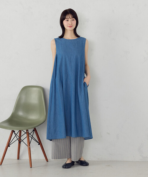 ワンピース 夏 デニム ノースリーブアッパッパ : ZOZOTOWN Yahoo!店