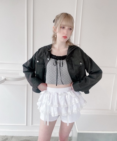 lilLilly（リルリリー） パンツ ペプラムスウェットレースショート