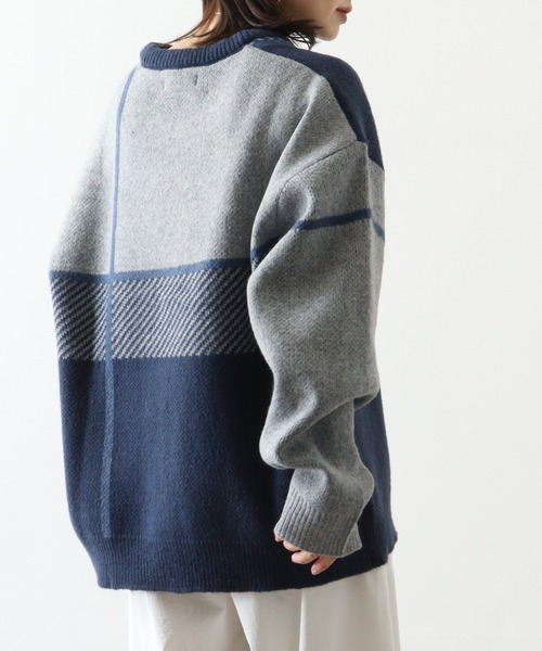 「FUNALIVE」 「cathy’s closet」長袖ニット M ブルー系その他 メンズ_画像2