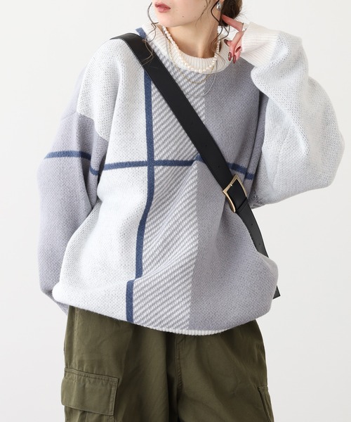 「FUNALIVE」 「cathy’s closet」長袖ニット M ブルー系その他 メンズ_画像3