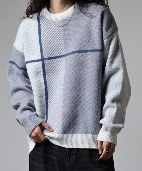 「FUNALIVE」 「cathy’s closet」長袖ニット M ブルー系その他 メンズ_画像9