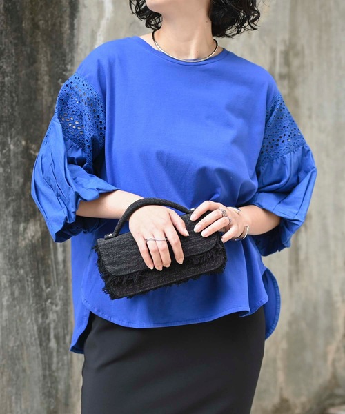 「&HALF」 「Worldclass」7分袖カットソー L ミント レディース_画像8