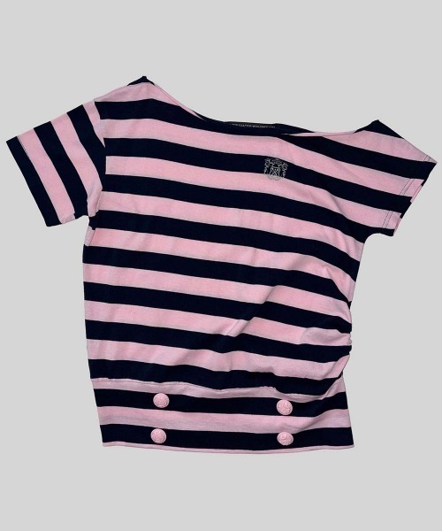 SCULPTOR（スカルプター） tシャツ Button Stripe Tee レディース